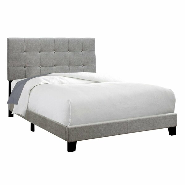 Homeroots 45.75 in. Solid WoodMDFFoam & Linen Full Size Bed 333284